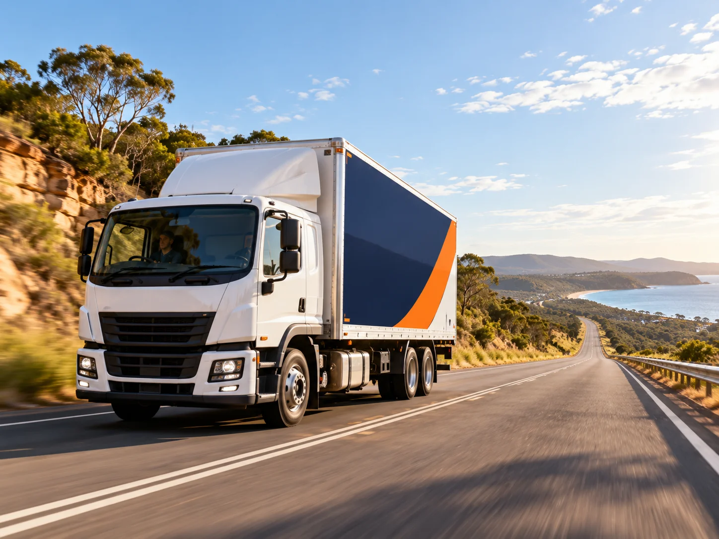 Removal truck travelling on an Australian interstate road